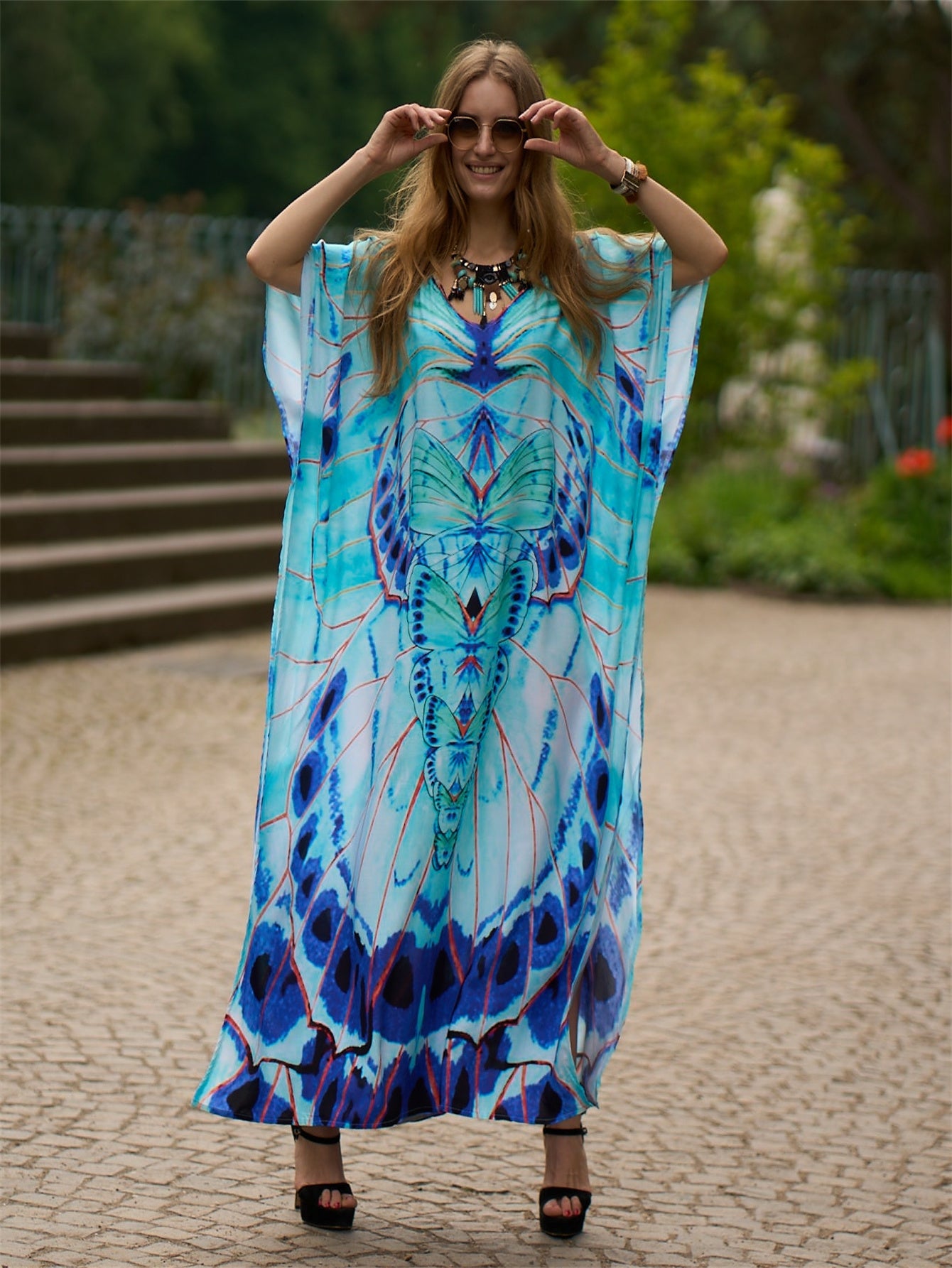 Women's Rayon Bohemian Beach Cover-Up Dress