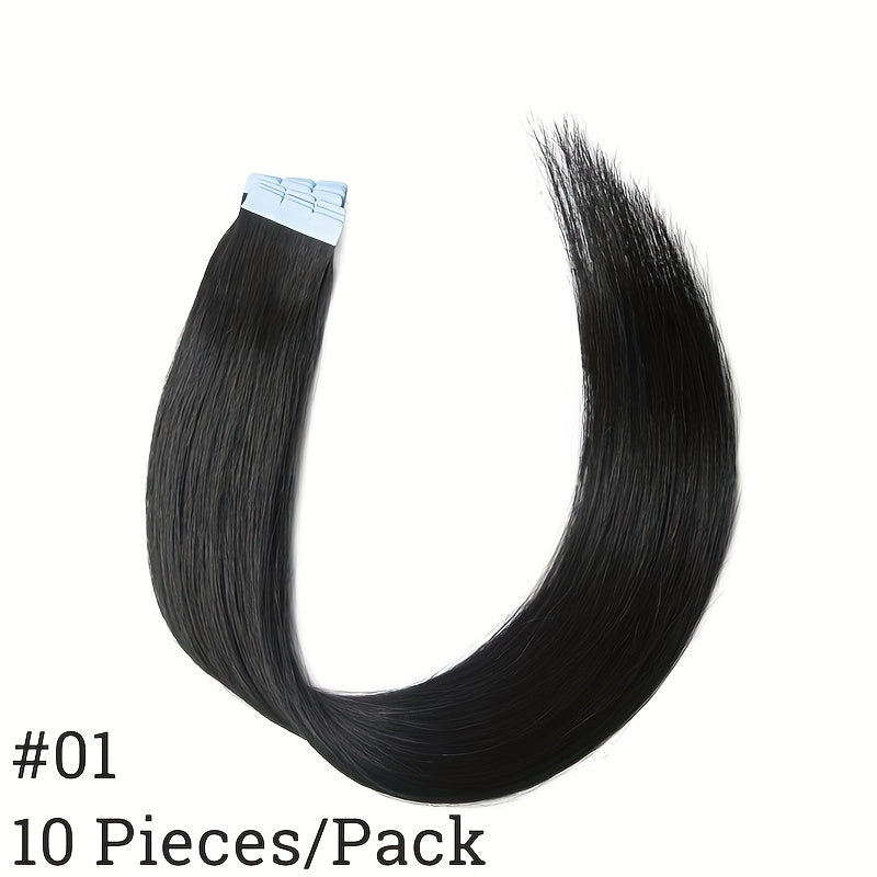 10pcs Soft Human Hair Mini Tape In Hair Extensions