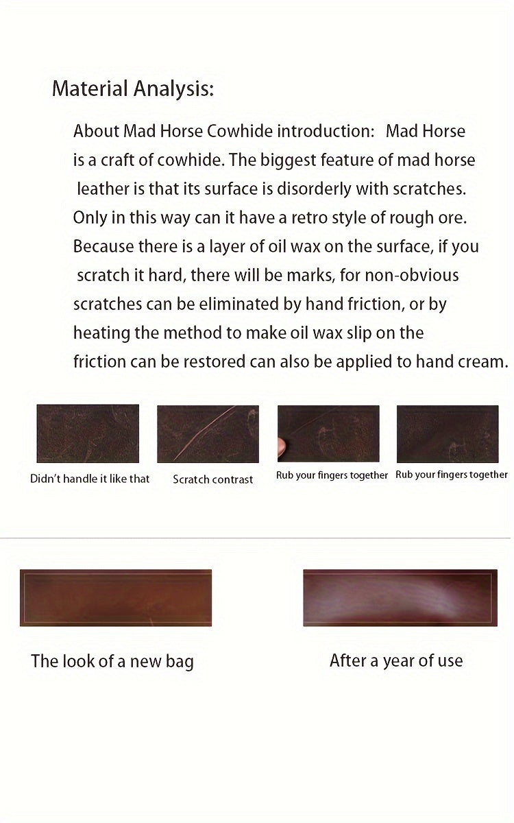 Vintage Retro Large Capacity Leather Duffel Travel Bag Men's Handheld Fashion Short Trip Gym Bag Oil Wax Crossbody Luggage Pack