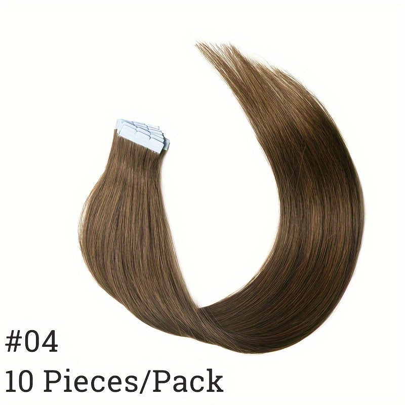 10pcs Soft Human Hair Mini Tape In Hair Extensions
