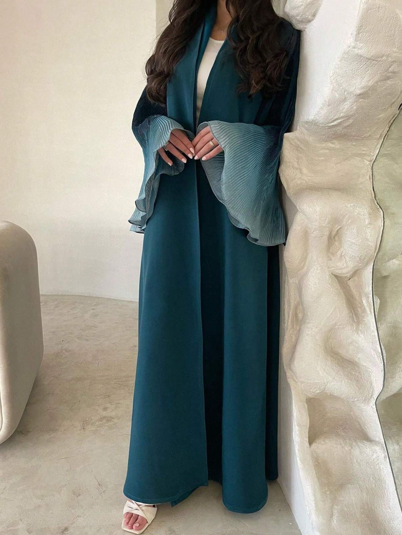 Women's Elegant Arabic Abaya Robe - Long Sleeve Islamic Muslim Wedding & Everyday Dress, Formal Events - Machine Washable Non-See-Through Abaya Gown