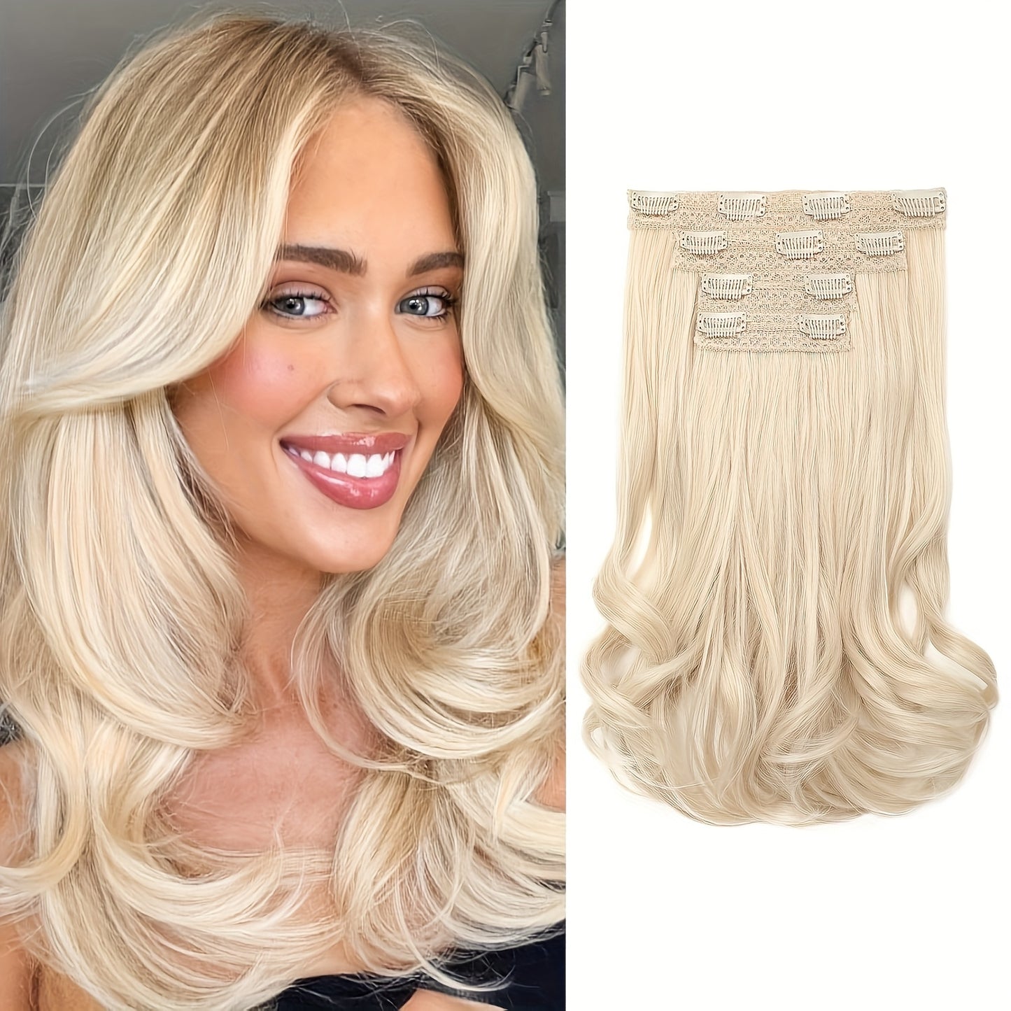 4pcs Lace Weft Hair Extensions | 14 Inch Short Wavy Invisible Hair Extensions