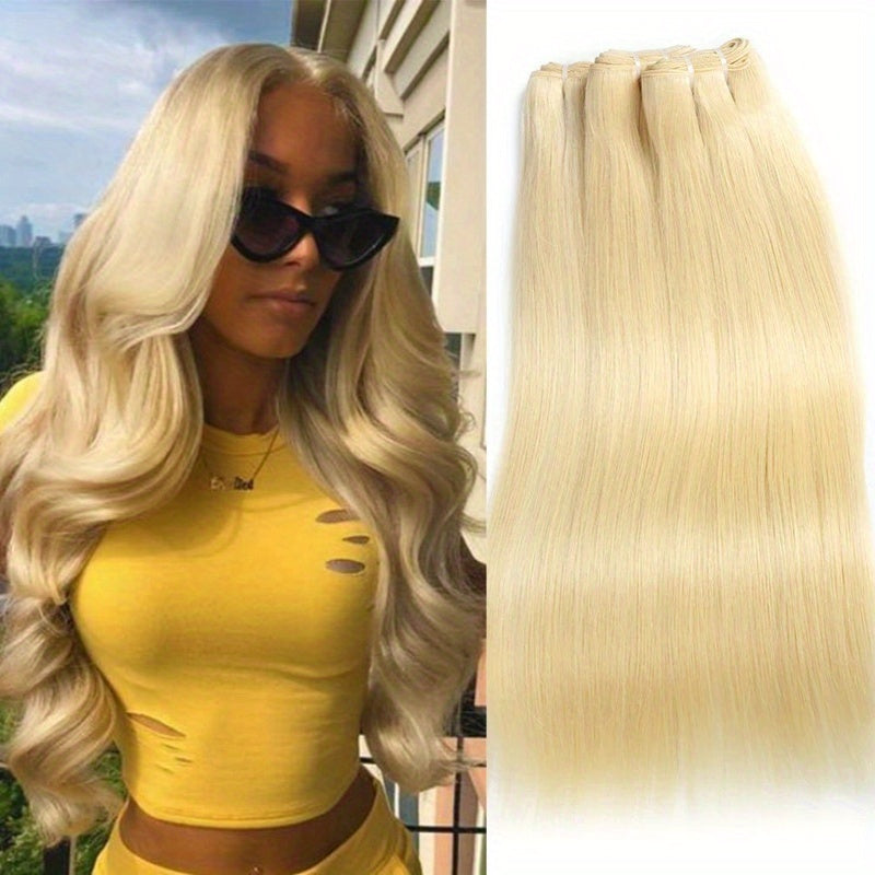 Honey Blonde True Length Human Hair Bundles Straight Hair Extensions