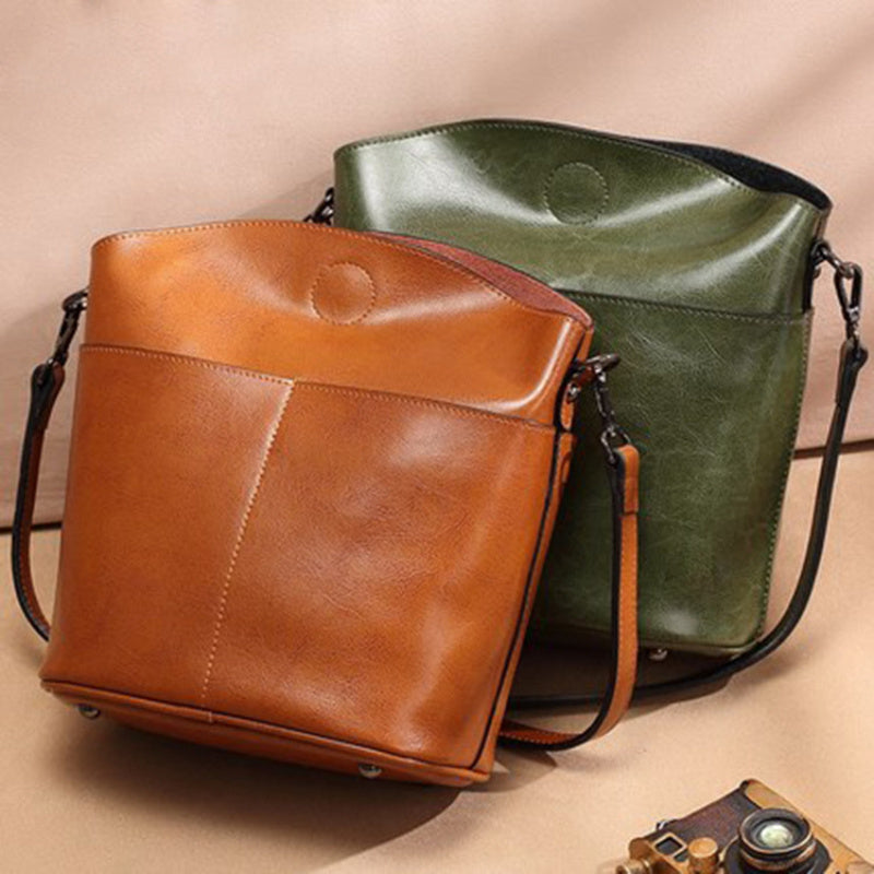 Real Leather Women's Sling Bag | Versatile Casual Handmade Cowhide Fashionable Messenger Bag