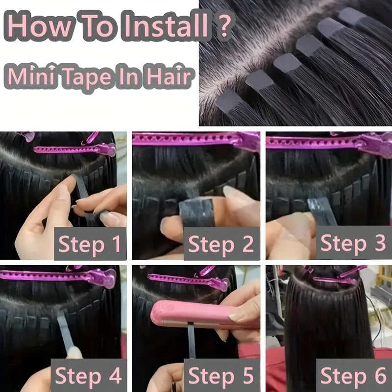 10pcs Soft Human Hair Mini Tape In Hair Extensions