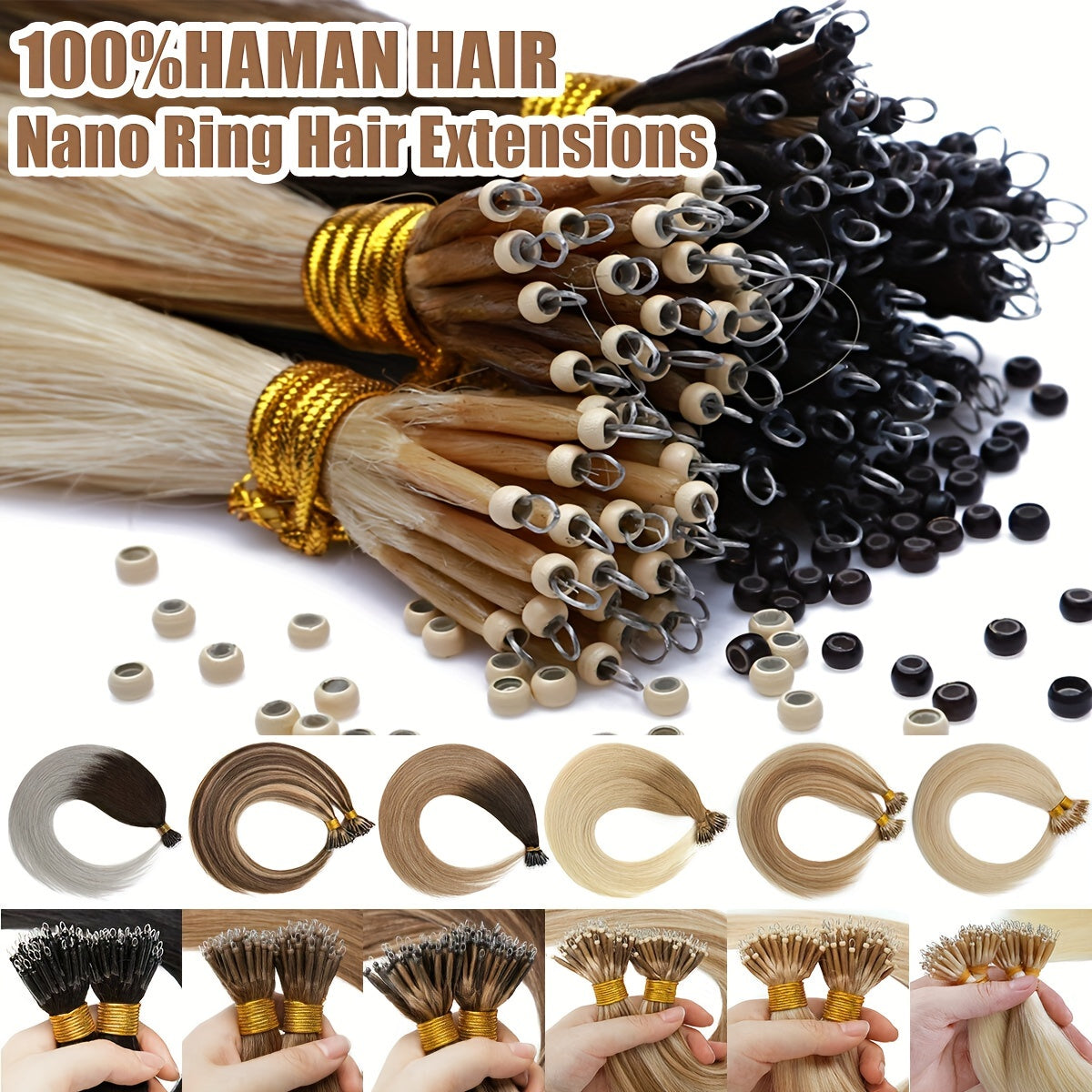 14-24 Inch 100% Remy Human Hair Extension Pre-bonded Micro Nano Rings