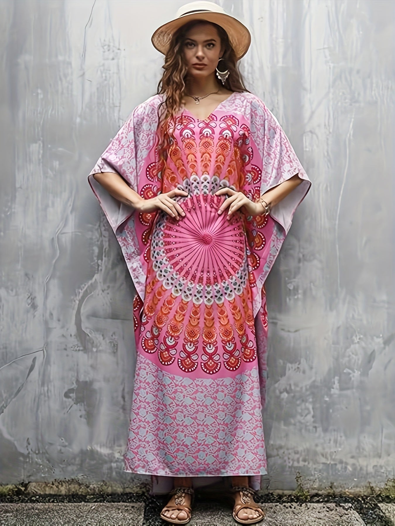 Plus Size, Plus Size Kaftan Cover Ups for Women Maxi Caftans Lounge Swimsuit Cover Up