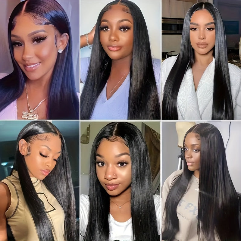 8 Pieces Straight Real Human Hair Clip In Hair Extensions | Remy Brazilian Black Human Hair | Double Wefted Clip In Hair Extension