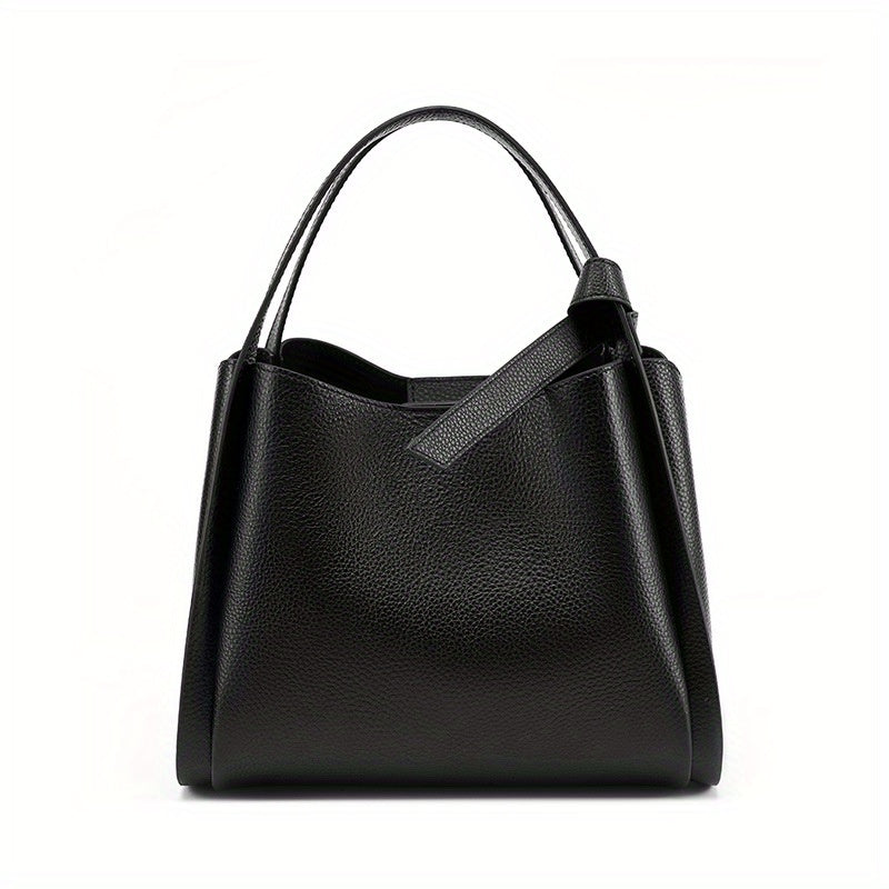 Women's Leather Tote Bag, Versatile and Popular Leather & Messenger Handbag for Women, Crossbody Bag, Cowhide Bucket Bag
