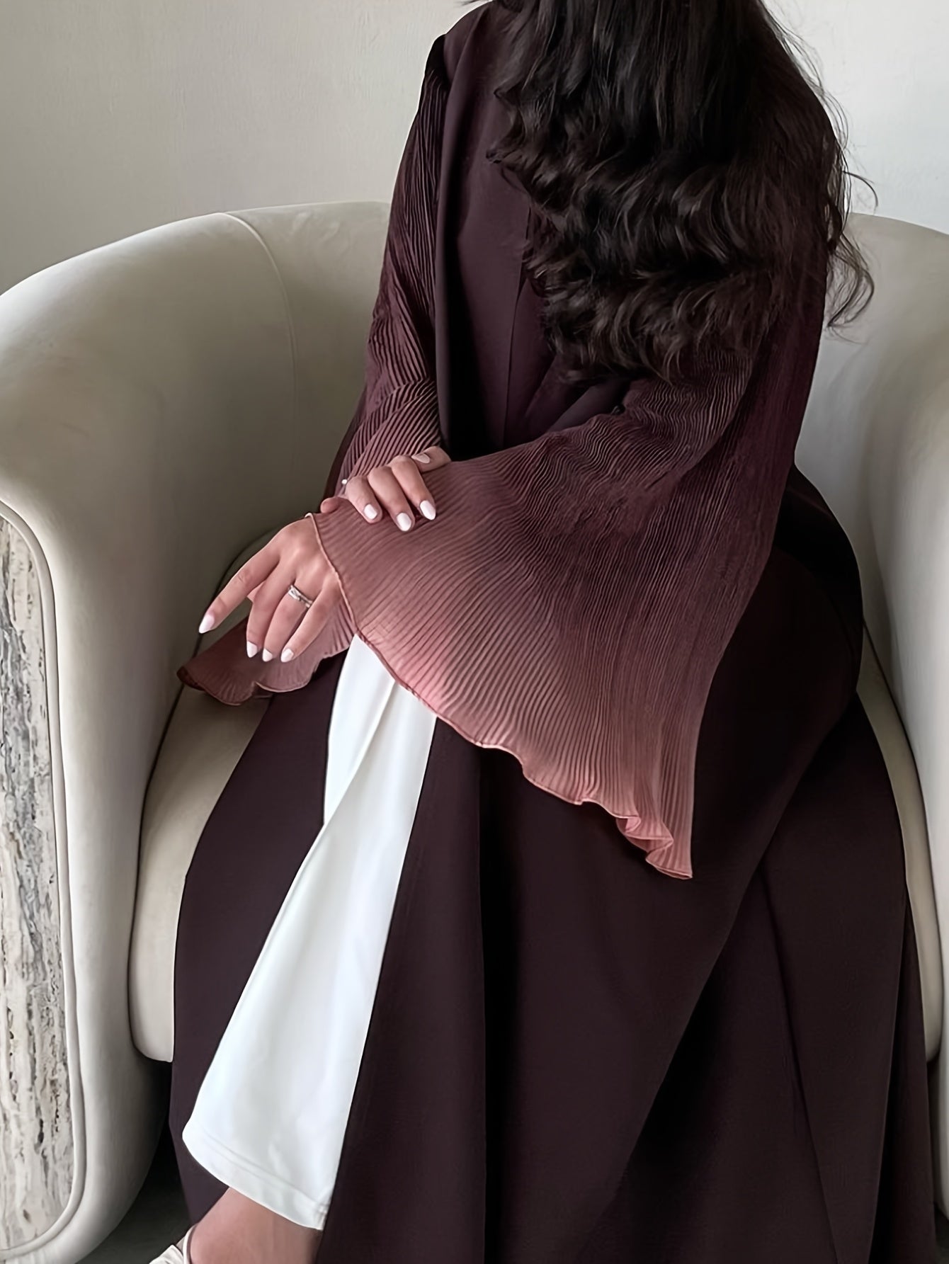 Women's Elegant Arabic Abaya Robe - Long Sleeve Islamic Muslim Wedding & Everyday Dress, Formal Events - Machine Washable Non-See-Through Abaya Gown