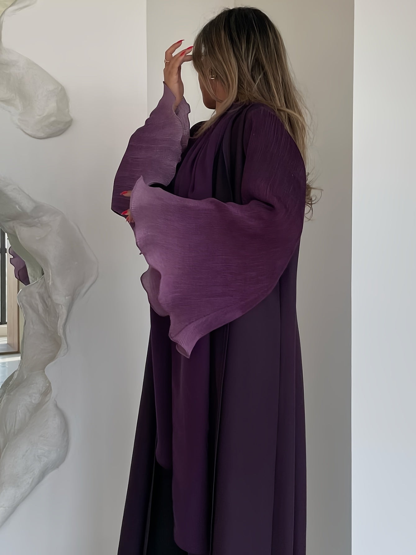 Women's Elegant Arabic Abaya Robe - Long Sleeve Islamic Muslim Wedding & Everyday Dress, Formal Events - Machine Washable Non-See-Through Abaya Gown