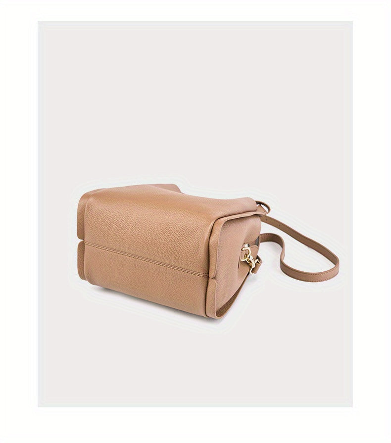 Women's Leather Tote Bag, Versatile and Popular Leather & Messenger Handbag for Women, Crossbody Bag, Cowhide Bucket Bag