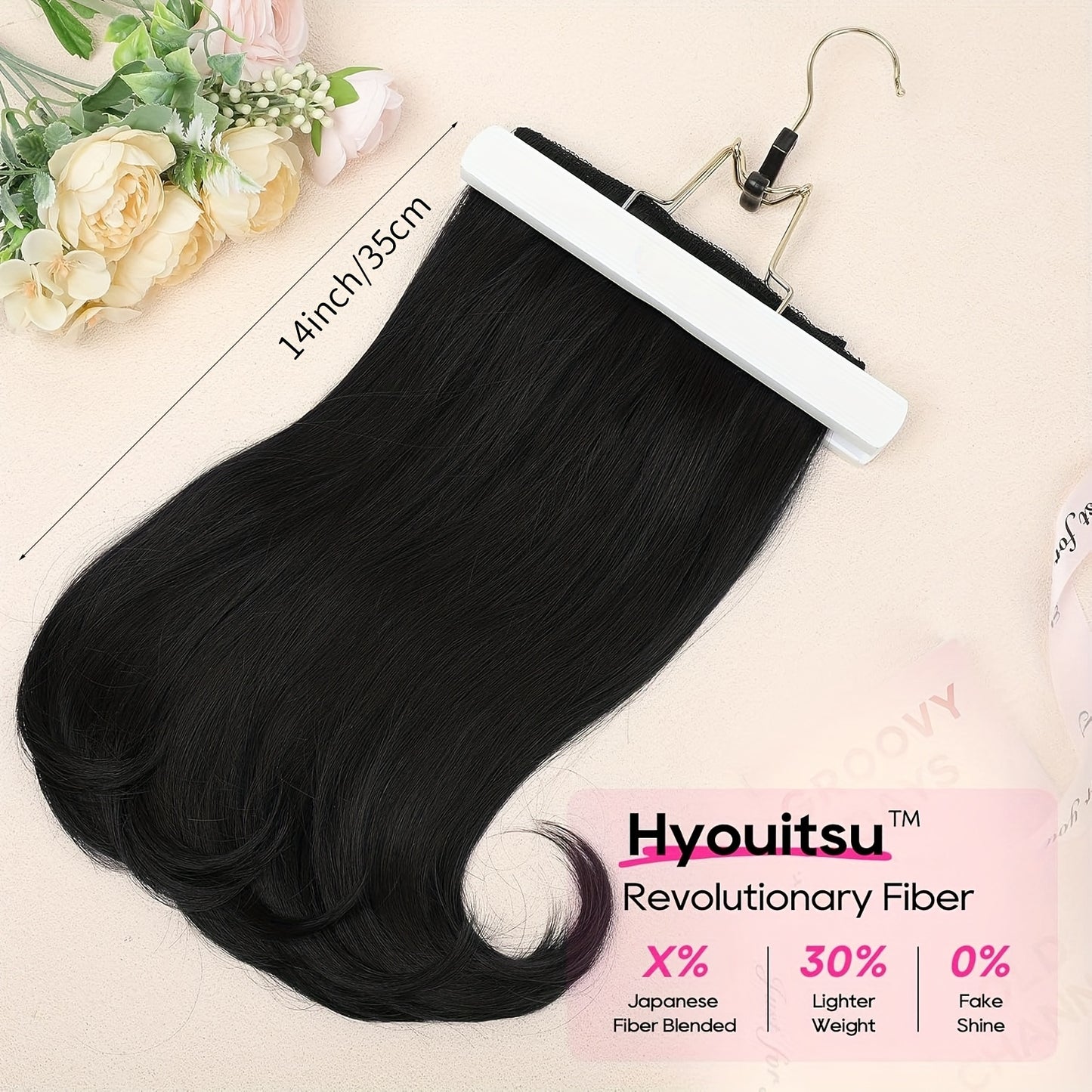 4pcs Lace Weft Hair Extensions | 14 Inch Short Wavy Invisible Hair Extensions