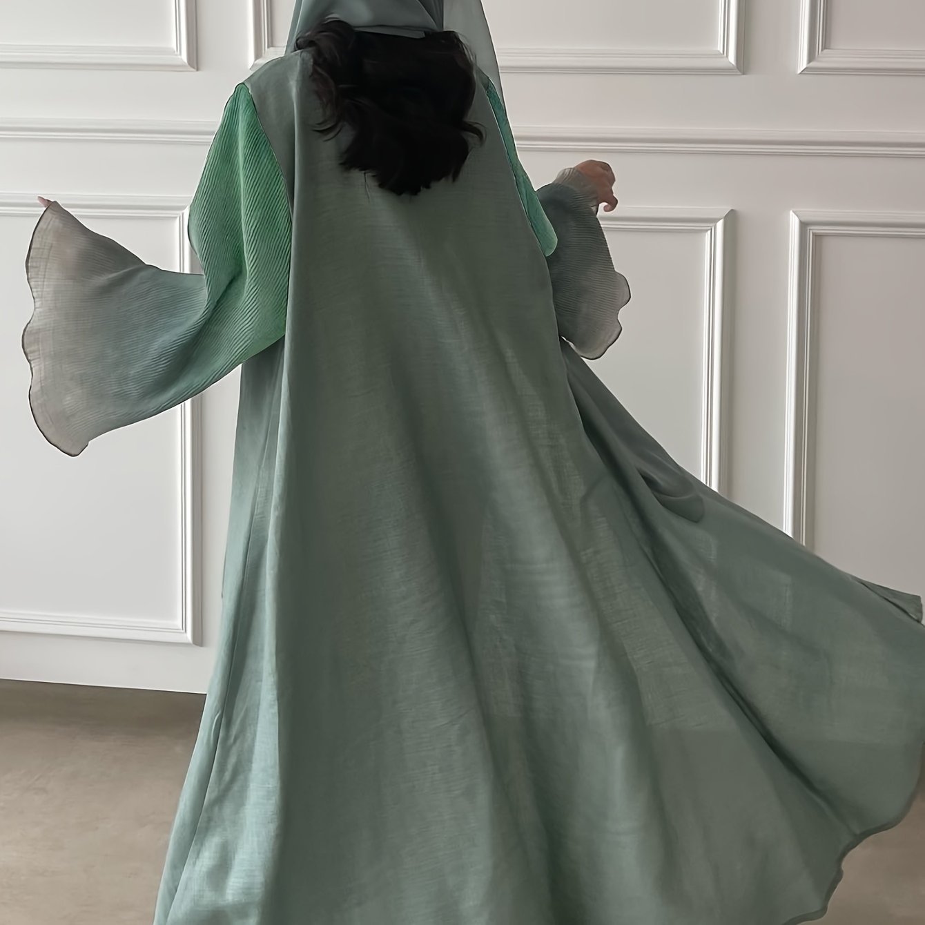 Women's Elegant Arabic Abaya Robe - Long Sleeve Islamic Muslim Wedding & Everyday Dress, Formal Events - Machine Washable Non-See-Through Abaya Gown