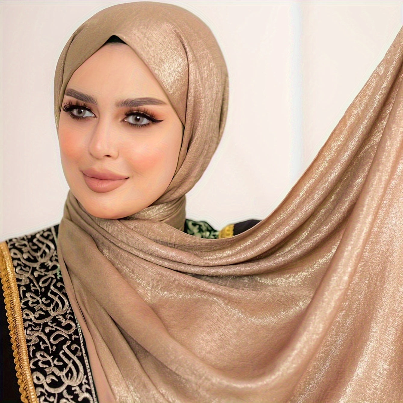 1/2 Pack Non-Stretch Religious Muslim Khimar Abaya, 100% Polyester, Breathable, Handmade, Available in Various Solid Colors, Includes Hand Wash or Professional Dry Clean Care Instructions