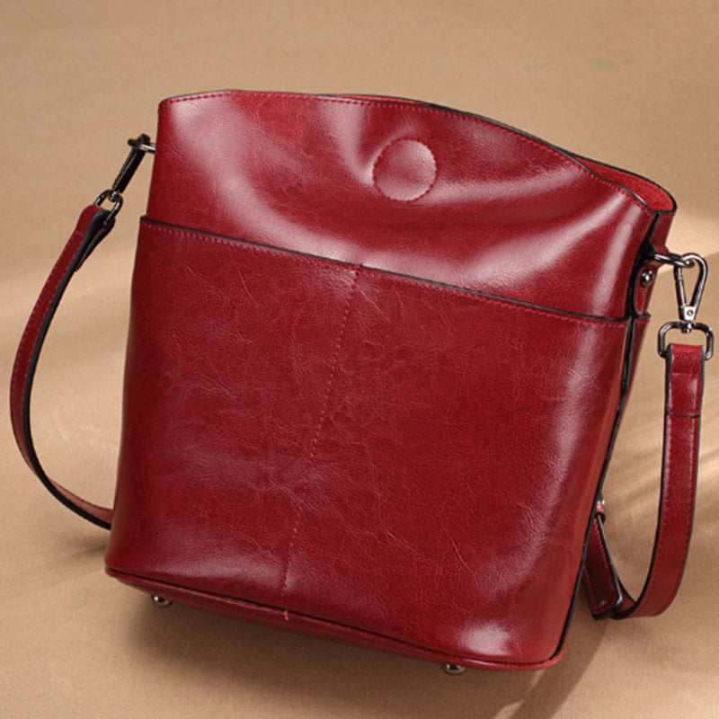 Real Leather Women's Sling Bag | Versatile Casual Handmade Cowhide Fashionable Messenger Bag