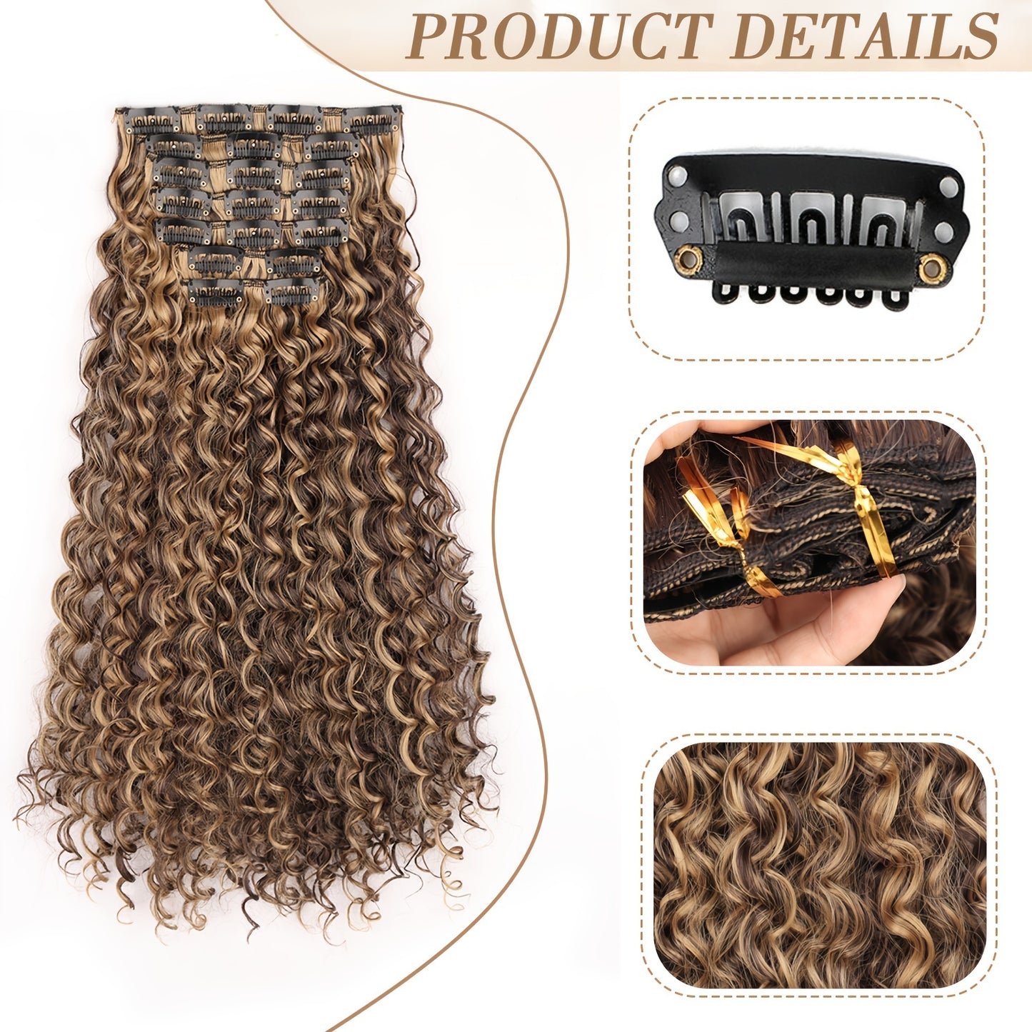 Chic Afro Curly Clip-In Hair Extensions for Women