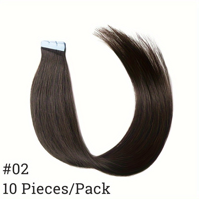 10pcs Soft Human Hair Mini Tape In Hair Extensions