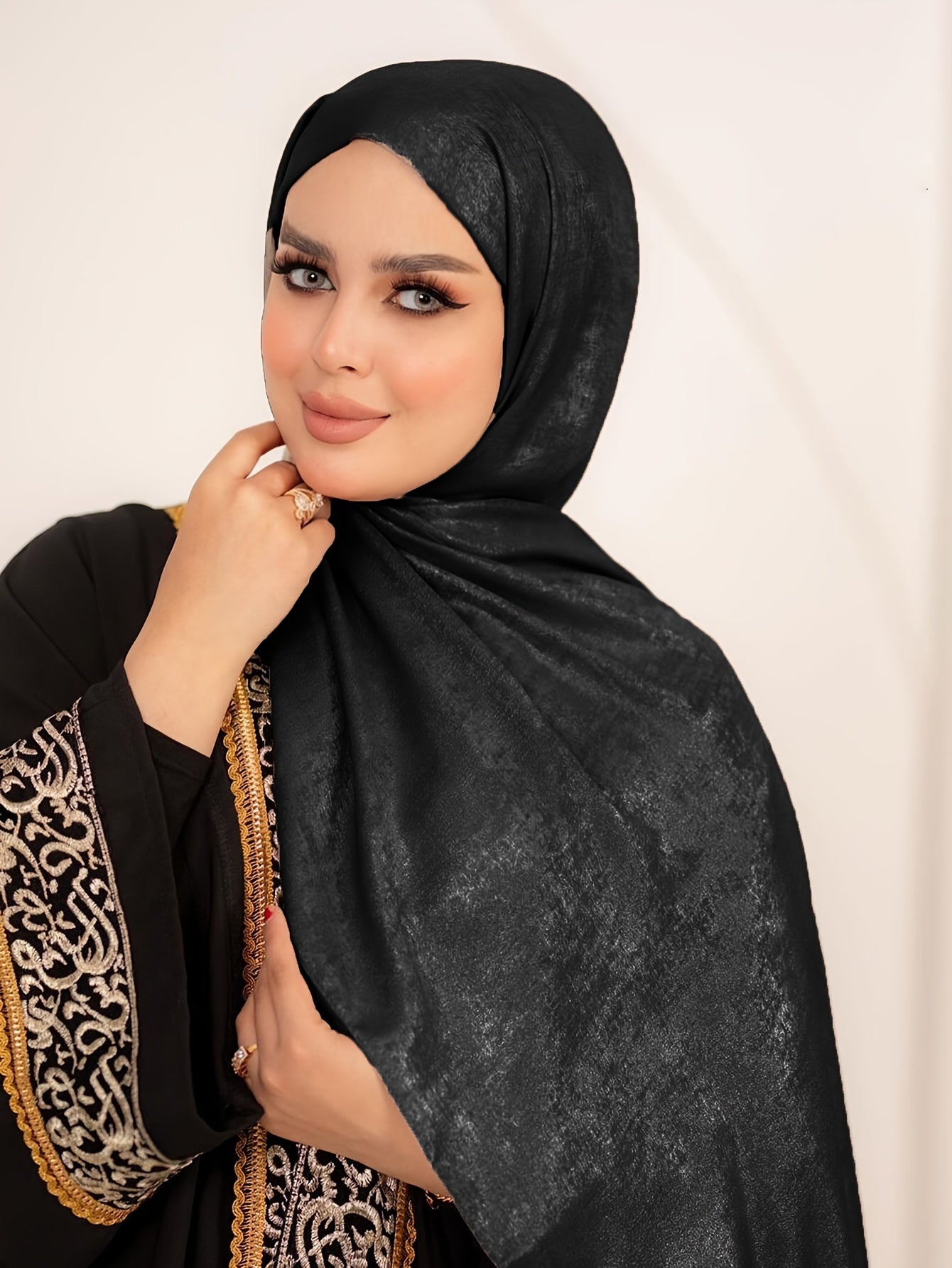 1/2 Pack Non-Stretch Religious Muslim Khimar Abaya, 100% Polyester, Breathable, Handmade, Available in Various Solid Colors, Includes Hand Wash or Professional Dry Clean Care Instructions