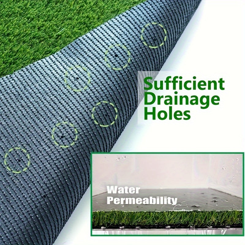 Ultra Thick Artificial Grass Medium Size Rug 1.5inch Outdoor Indoor Fake Grass Carpet Runner 4-tone Synthetic Grass Turf Realistic Faux Grass Rug