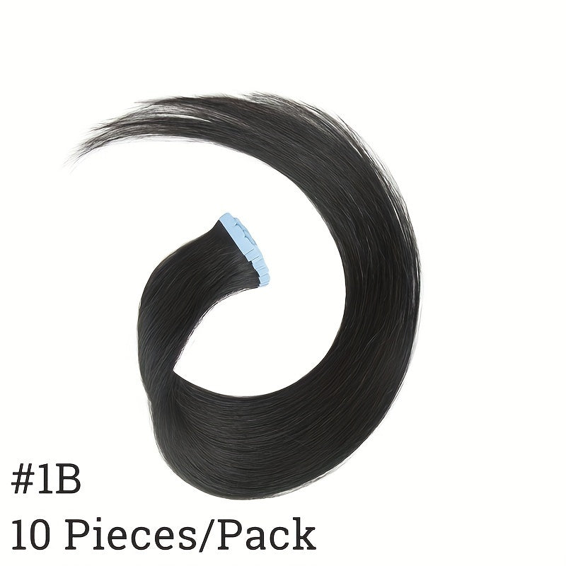 10pcs Soft Human Hair Mini Tape In Hair Extensions