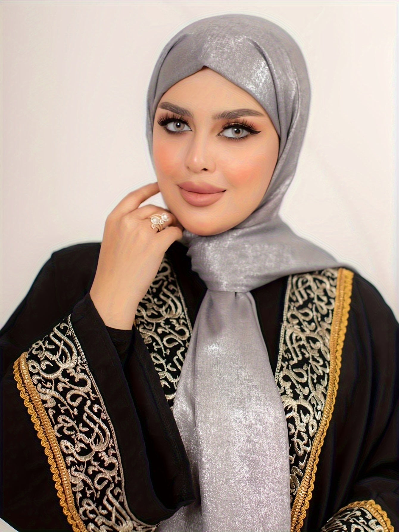 1/2 Pack Non-Stretch Religious Muslim Khimar Abaya, 100% Polyester, Breathable, Handmade, Available in Various Solid Colors, Includes Hand Wash or Professional Dry Clean Care Instructions