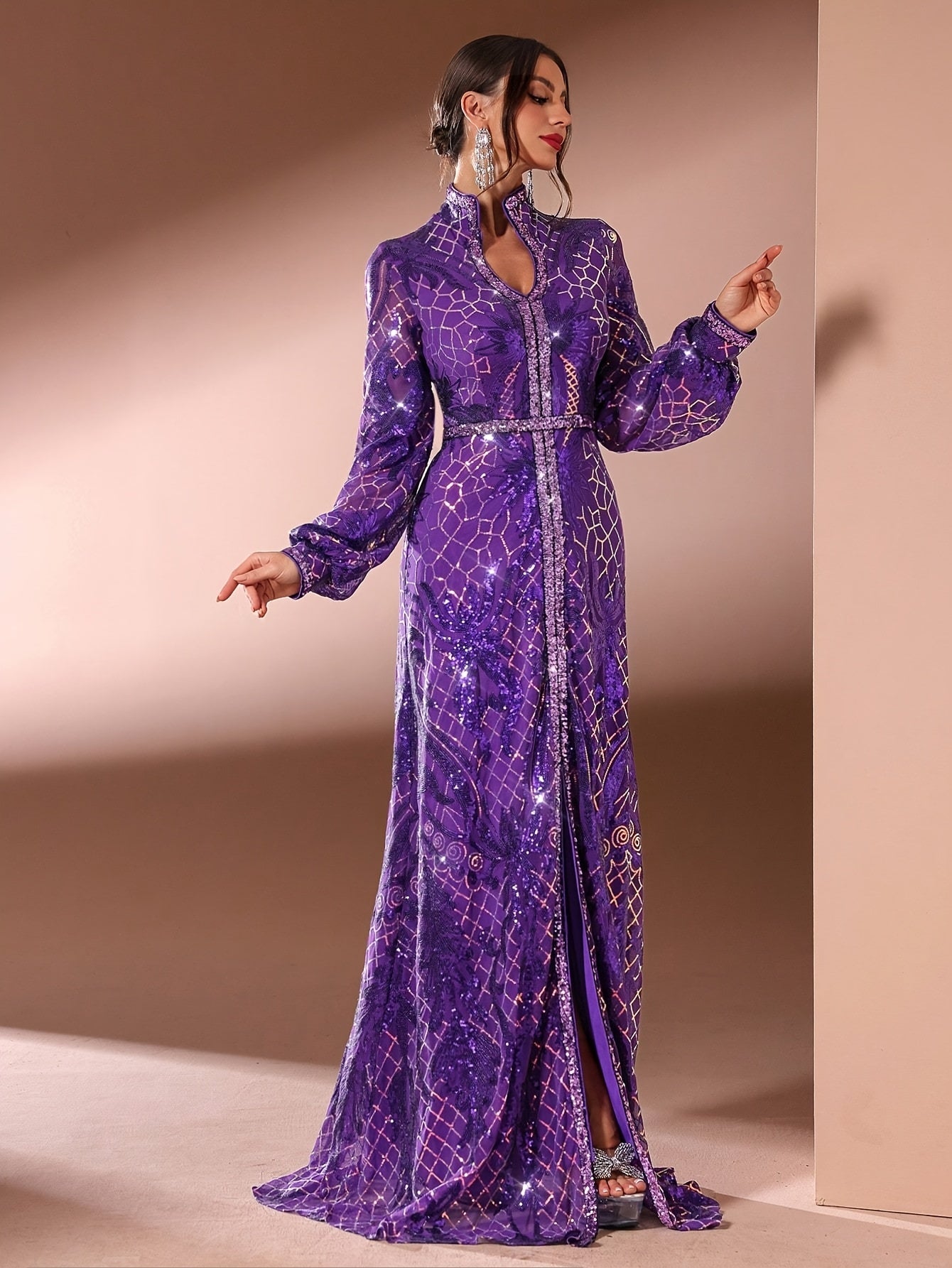 slim fit dress slacks Elegant Women's Long Arabian Abaya Gown