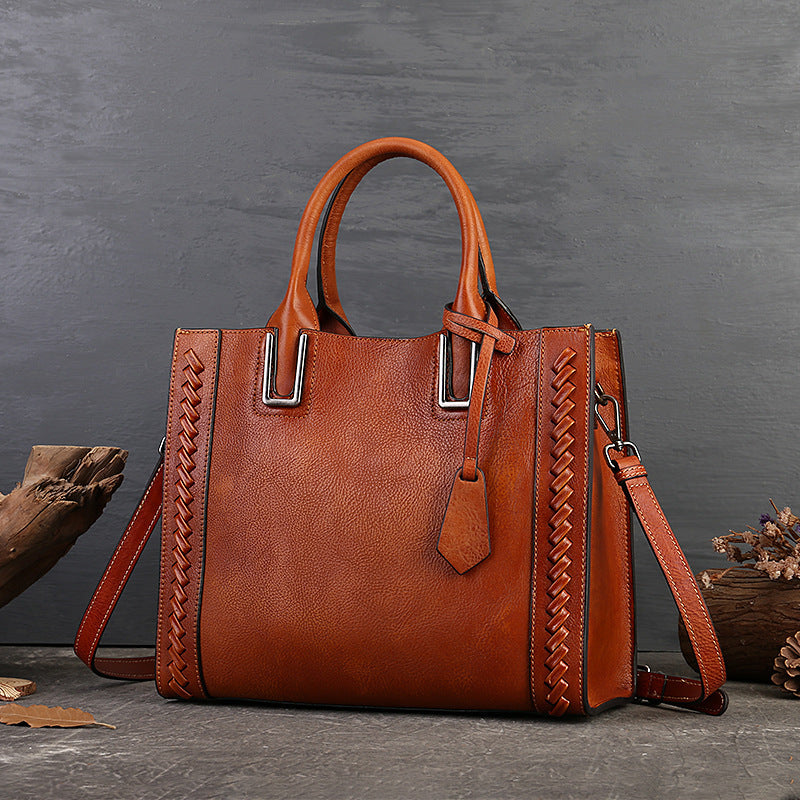 Genuine Leather Women's Handbags, Niche Women's Crossbody Bag, Large-Capacity Soft Leather Tote Bags