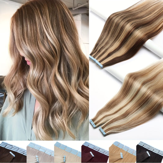 20PCS/50G Tape In 100% Human Hair Extensions