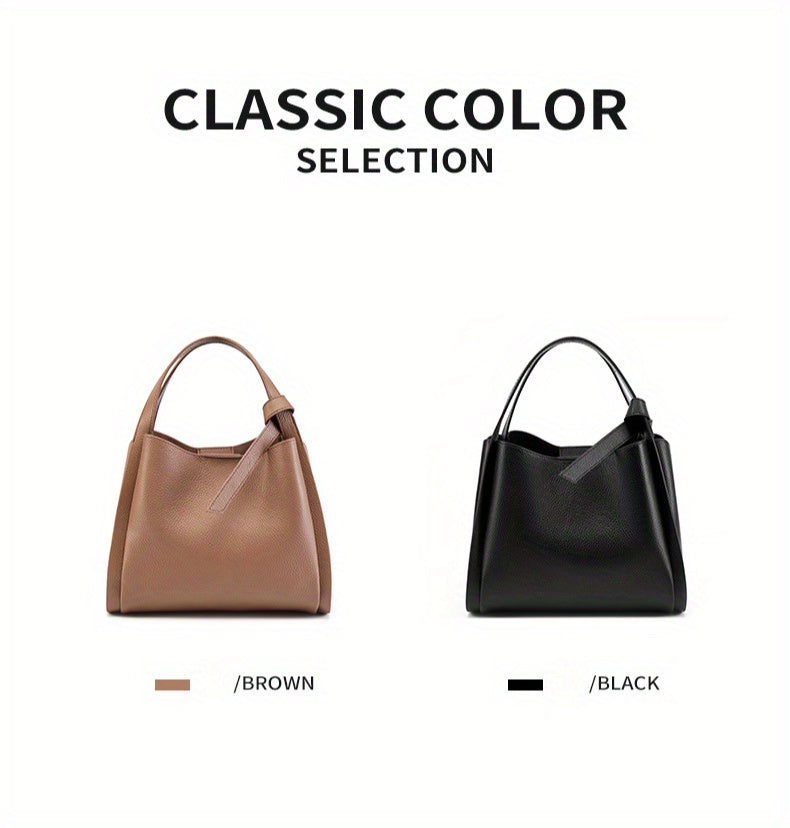 Women's Leather Tote Bag, Versatile and Popular Leather & Messenger Handbag for Women, Crossbody Bag, Cowhide Bucket Bag