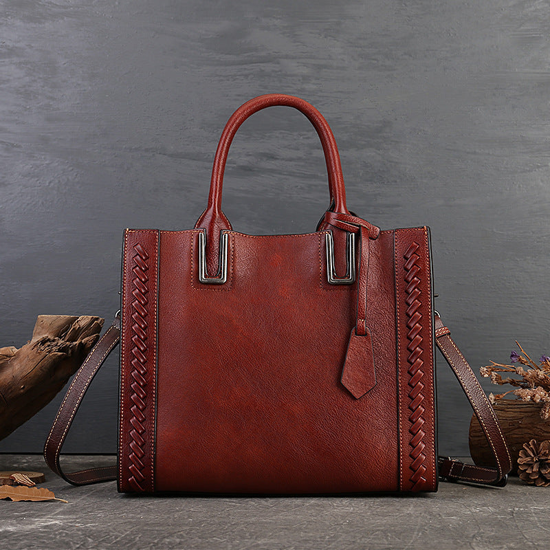 Genuine Leather Women's Handbags, Niche Women's Crossbody Bag, Large-Capacity Soft Leather Tote Bags