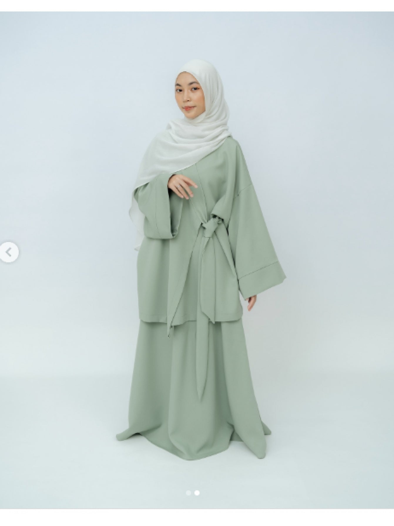 Women's Islamic Baju Abaya Kurung Hanbok Outfit - Elegant Korean-Hijab Inspired Two-Piece with Tie Belt, Long Flowing Robe for Wedding, Everyday, Ramadan - Modest Muslim Formal & Casual Attire