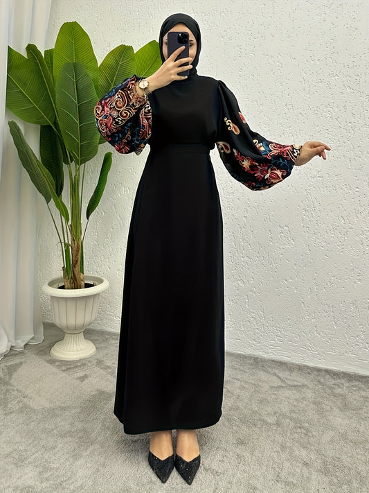 Women's Middle Eastern Modest Long Baju Abaya - Polyester, Solid Color, All Seasons, Woven Fabric, 170 g/m²