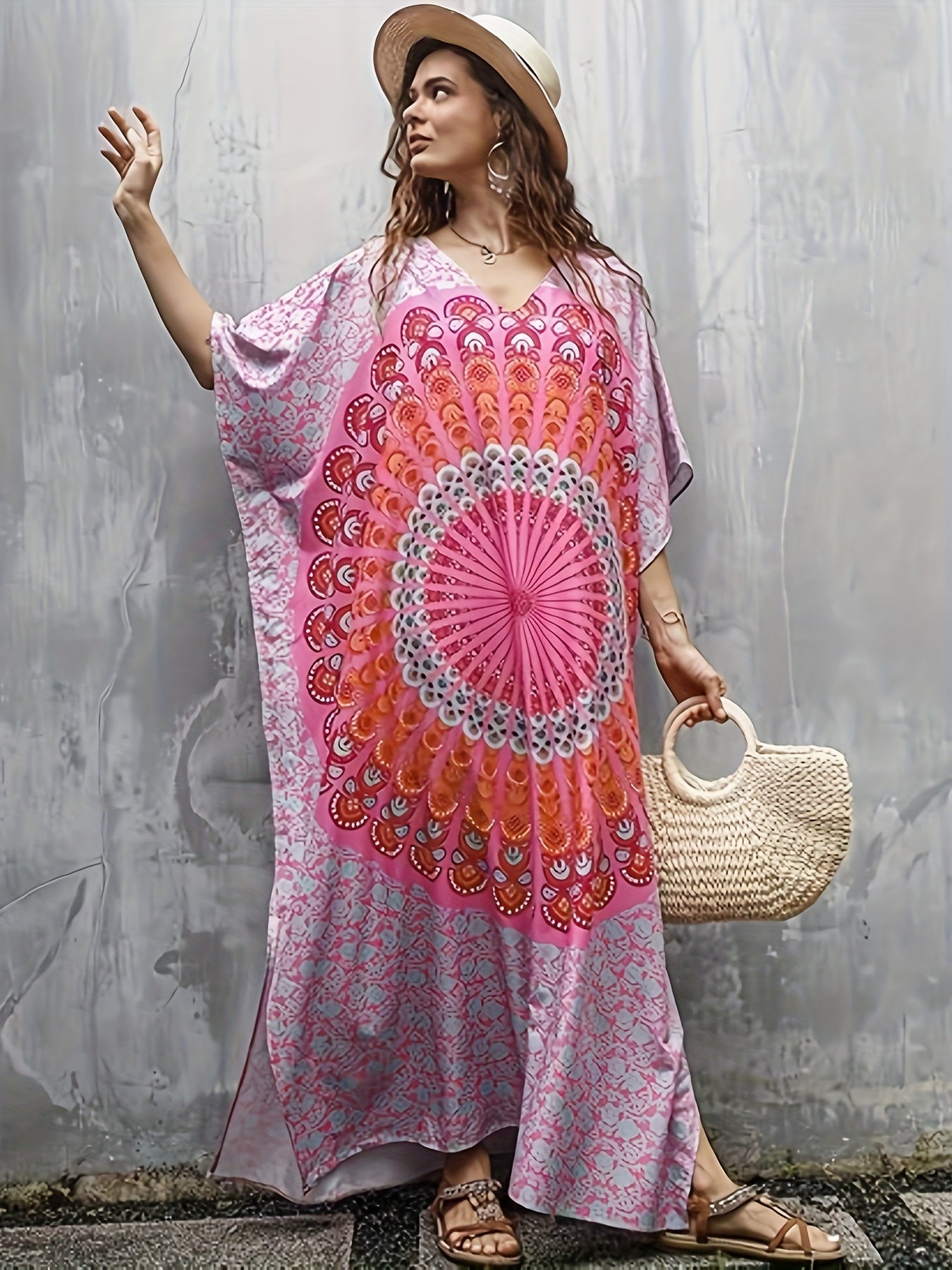 Plus Size, Plus Size Kaftan Cover Ups for Women Maxi Caftans Lounge Swimsuit Cover Up