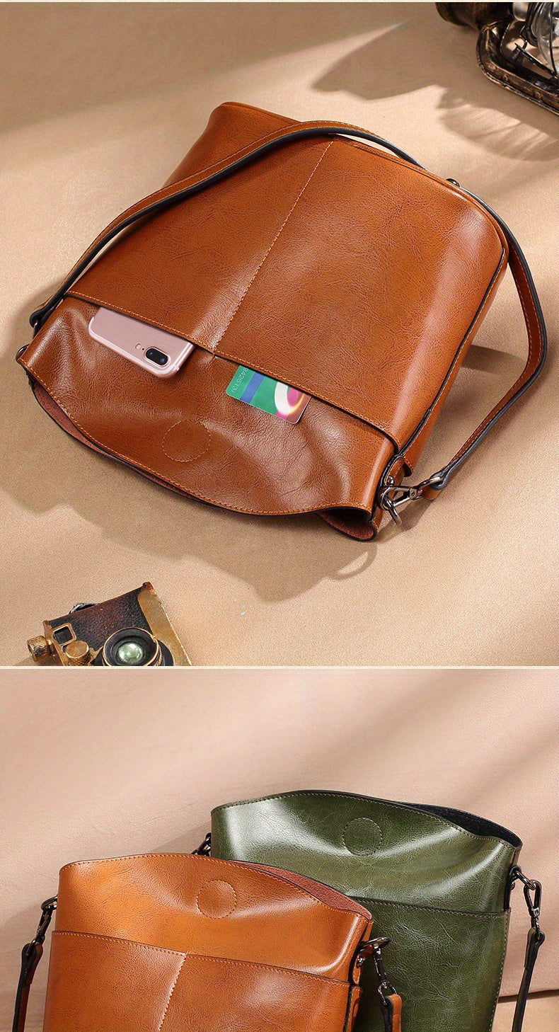 Real Leather Women's Sling Bag | Versatile Casual Handmade Cowhide Fashionable Messenger Bag