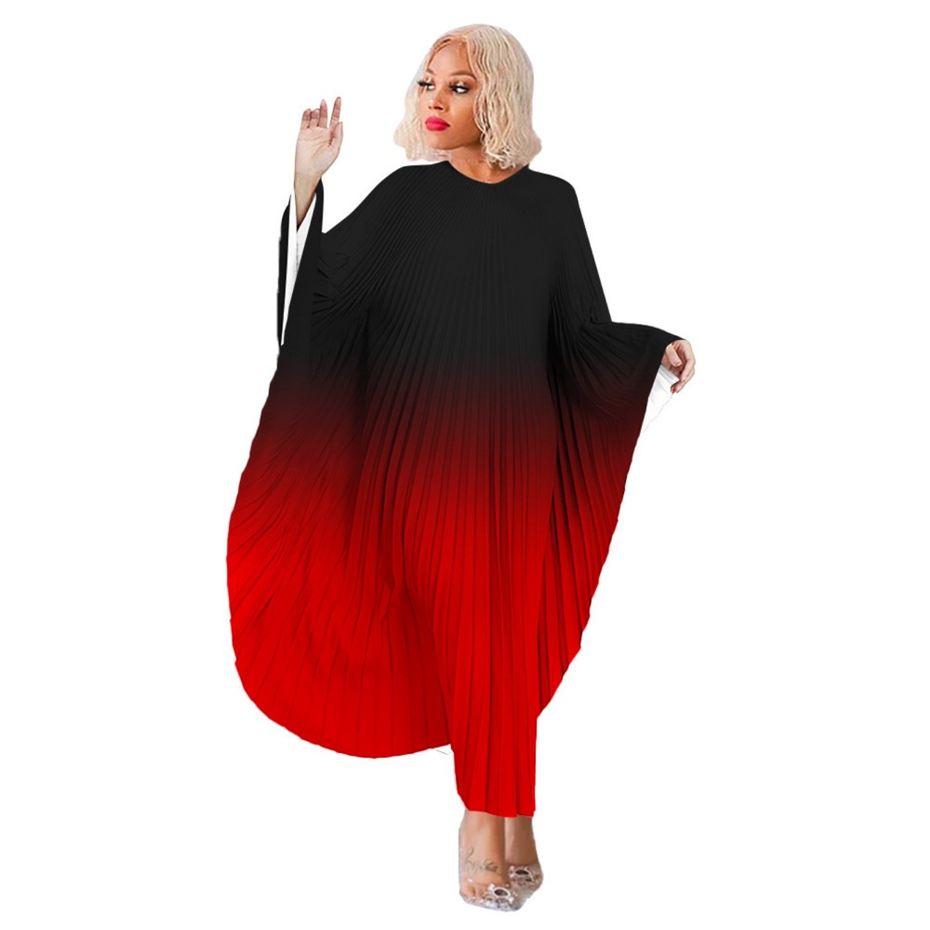 Plus Size - Elegant And Stylish Pullover Cape Abaya Dress with Bat Sleeves for Plus Size Women, Designed for The Autumn And Winter of 2025.