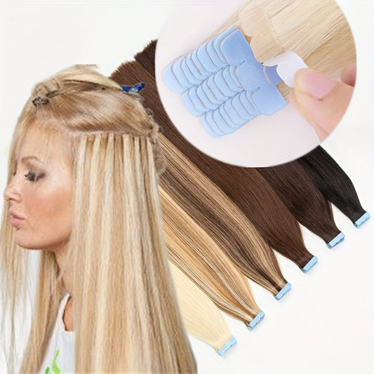 10pcs Soft Human Hair Mini Tape In Hair Extensions