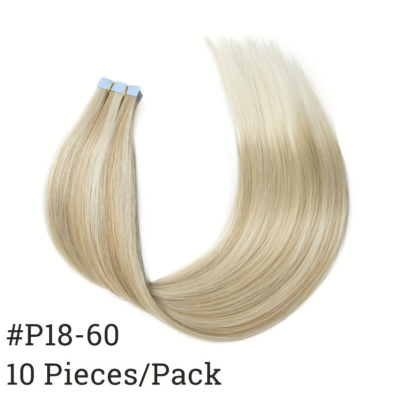 10pcs Soft Human Hair Mini Tape In Hair Extensions