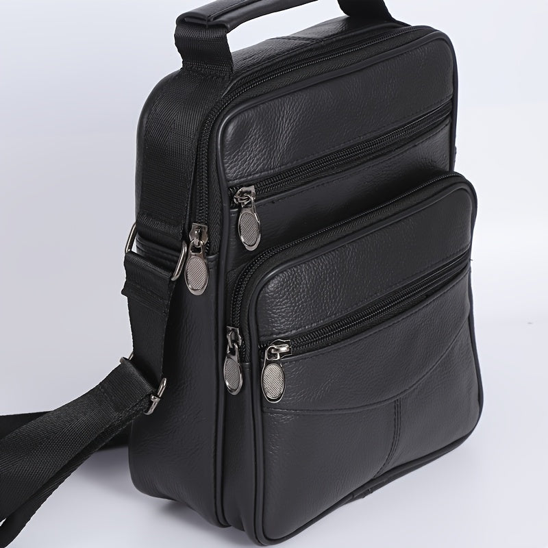 Leather Men's Satchel Bag | Large Capacity Vintage Business Handbag, First Layer Of Leather, Leisure Crossbody Bag