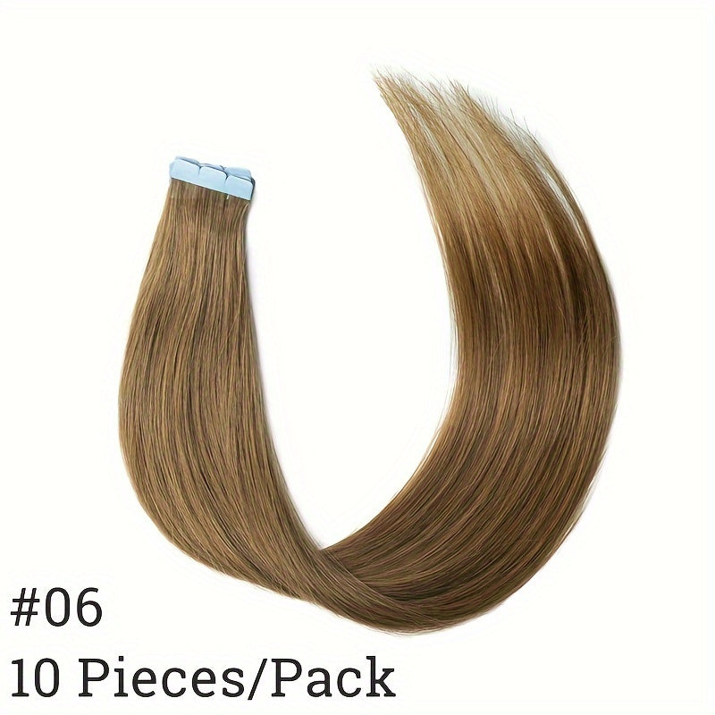 10pcs Soft Human Hair Mini Tape In Hair Extensions